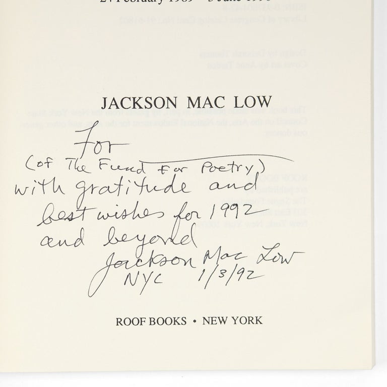 Item #1072 Twenties. Jackson Mac Low.