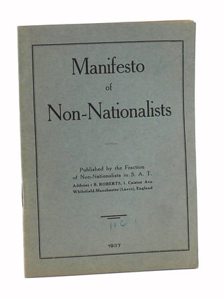 Item #3773 Manifesto of Non-Nationalists. Eugène Lanti, Eugène Aristide Alfred Adam