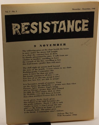 Item #490 Resistance Vol. 7 No. 3. Resistance Group