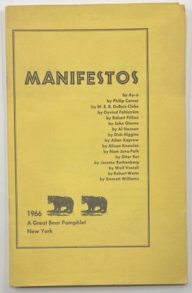 Item #515 Manifestos. Dick Higgins